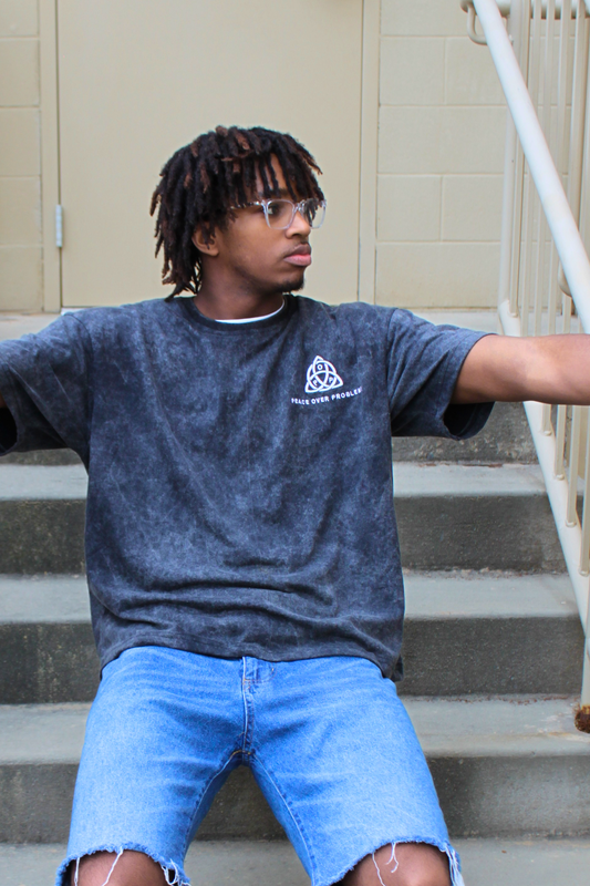 *PRE ORDER* "PeaceOverProblems" (Charcoal Black) T-shirt (OVERSIZED FIT)